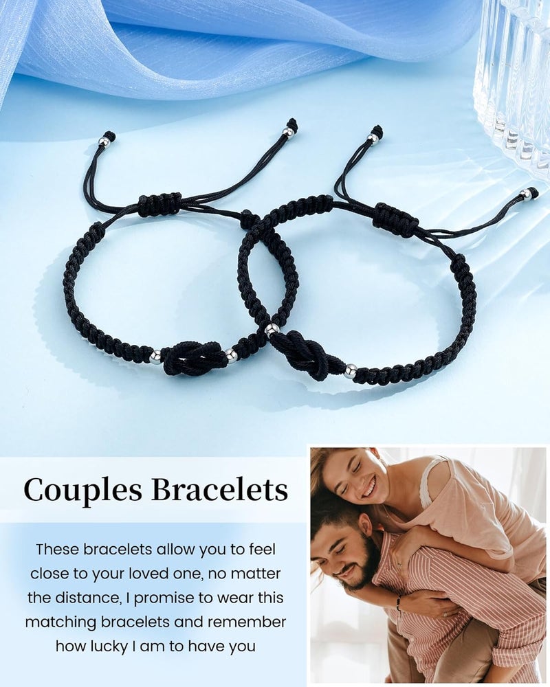 VU100 Matching Bracelets for Couples Bracelets Gifts for Girlfriend Boyfriend Long Distance Relationship Gifts Matching Bracelets Present for Birthday Christmas Anniversary - Image 2